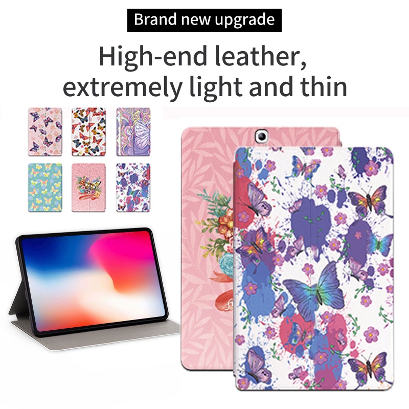 Casing Untuk Samsung Galaxy Tab S2 8.0 (2015) Tablet Holder Case SM-T710 SM-T713 SM-T715 T715Y SM-T719 T719N T719Y Fashion Color Butterfly Series Flip Book Fancy Leather Stand Cover