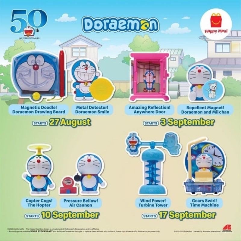 Happy Meal toys Doraemon | Mainan McD Mac Donalds Doraemon Miraculous Science