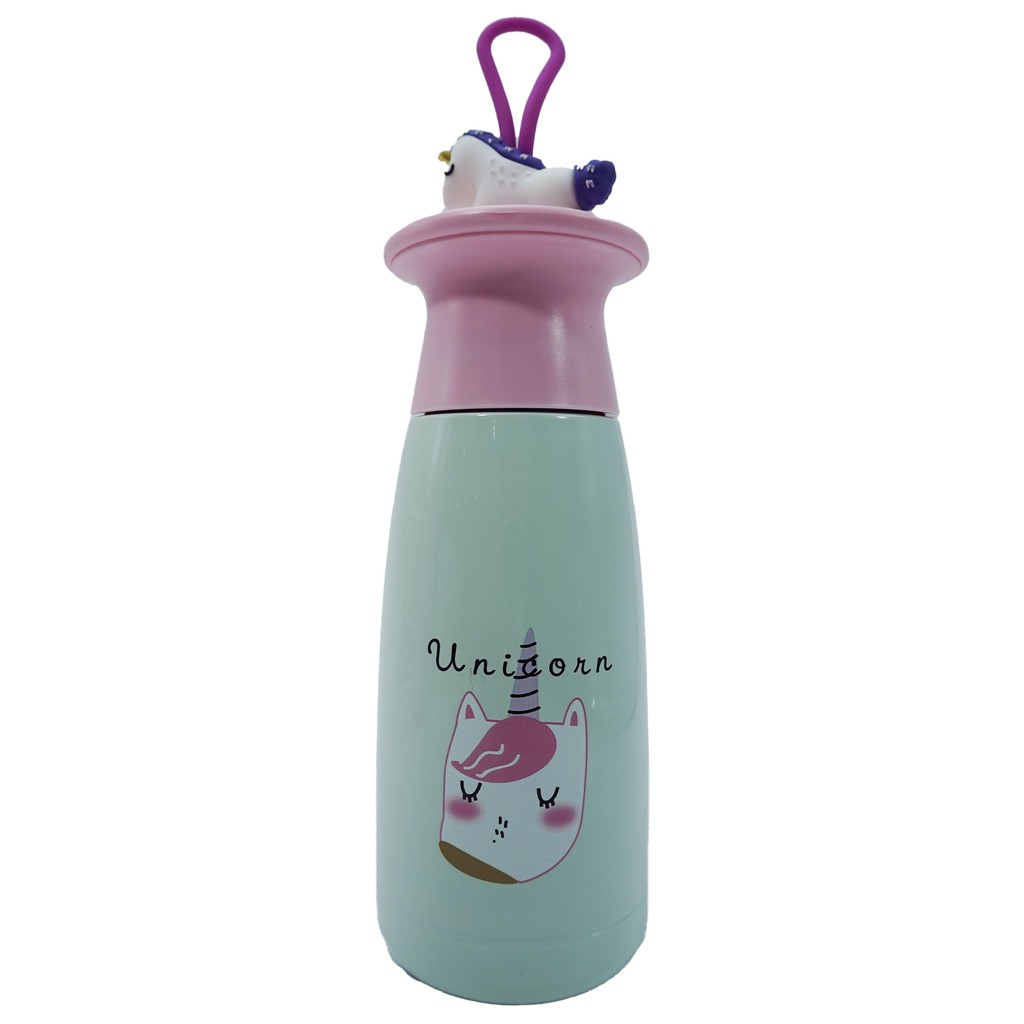 Termos Botol (Vaccum Bottle) Lucu Tutup Boneka Unicorn 2 Varian Warna Karakter Unik