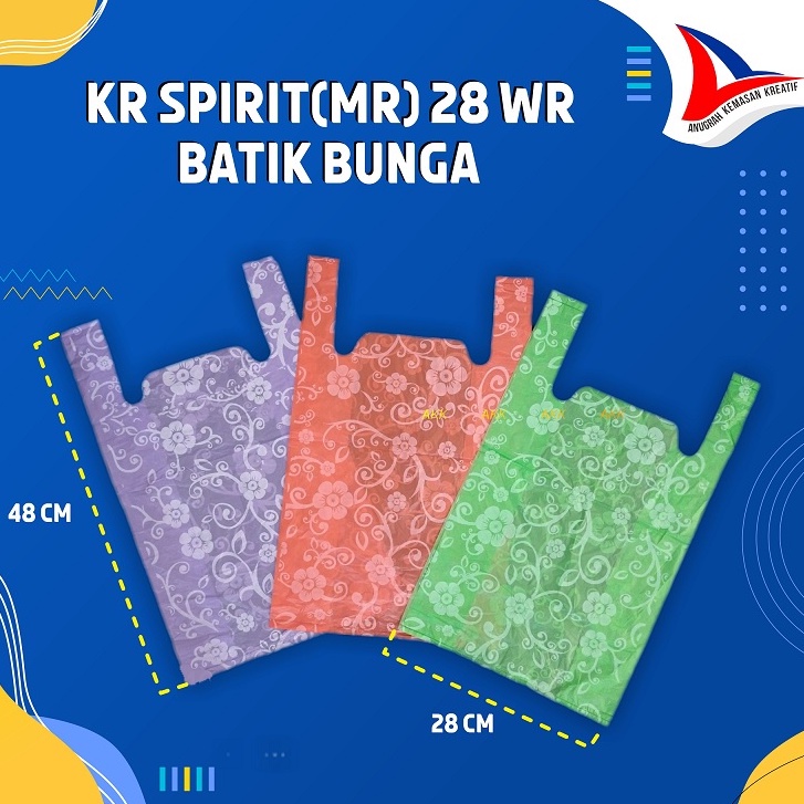 Kantong Kresek Spirit (Mr) 28x48 Warna Batik Bunga Isi 40 Lembar