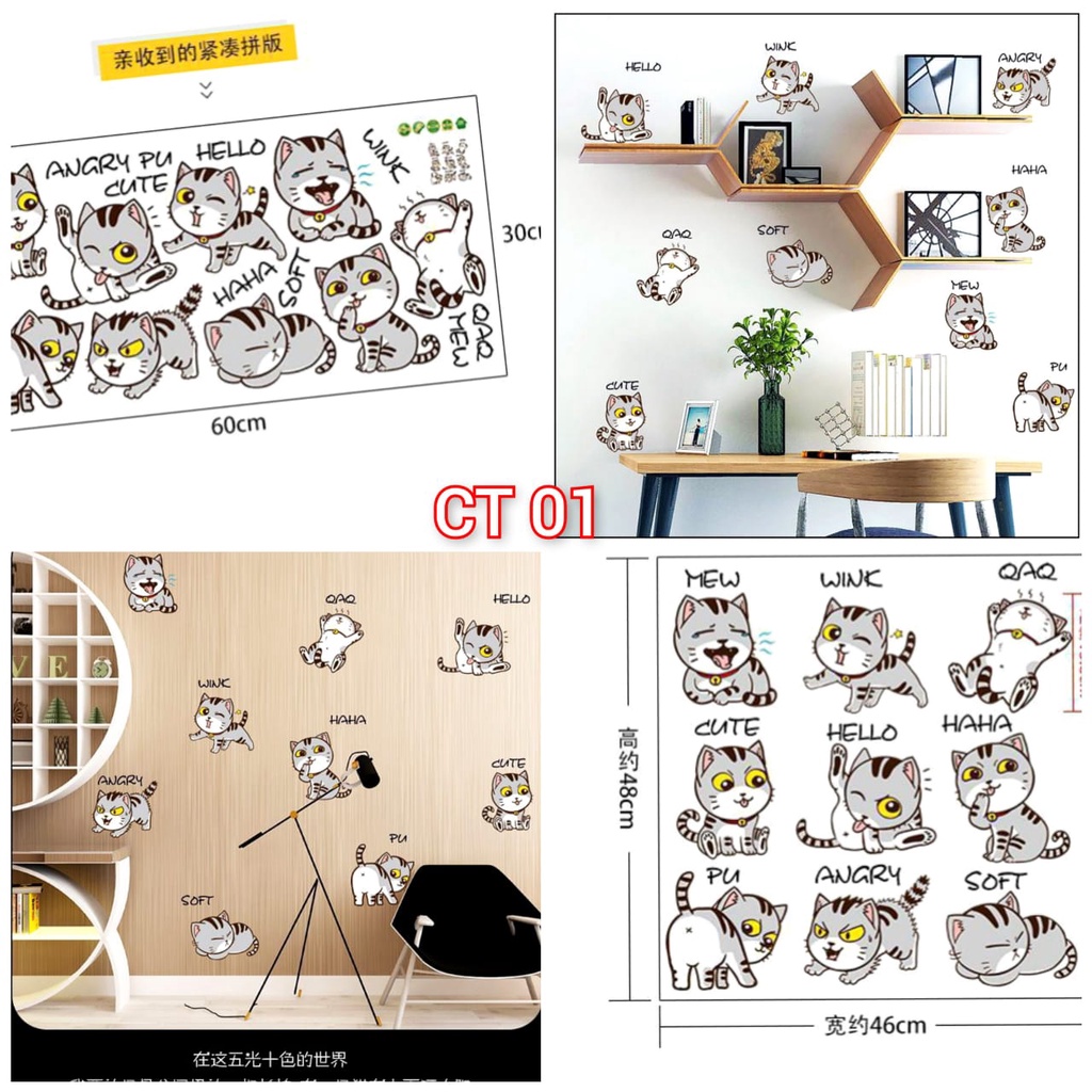 WALLSTICKER WALL STIKER SETIKER STICKER DINDING HEWAN ANJING DOG DEKORASI TEMBOK RUANG TAMU KELUARGA KAMAR TIDUR ANAK ANAK COWOK CEWEK HIASAN DEKOR DECOR TEMPELAN WALPAPER WALLPAPER  TAMU KELUARGA KAMAR TIDUR MOTIF BINATANG CAT CATS KUCING ANJING DOGS LUC