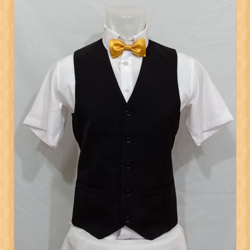 Rompi Vest Jas Pria Formal Hitam Slimfit Pakai Furing Untuk Kerja Kantor Nikah Wedding Pengantin Pria Premium High Quality 02