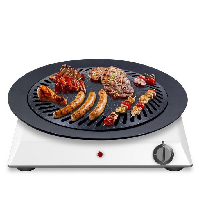 SHENAR PEMANGGANG TANPA ARANG ULTRA GRILL PAN HC/PANGGANGAN BBQ AYAM DAGING SOSIS BULAT/ROUND GRILL 
