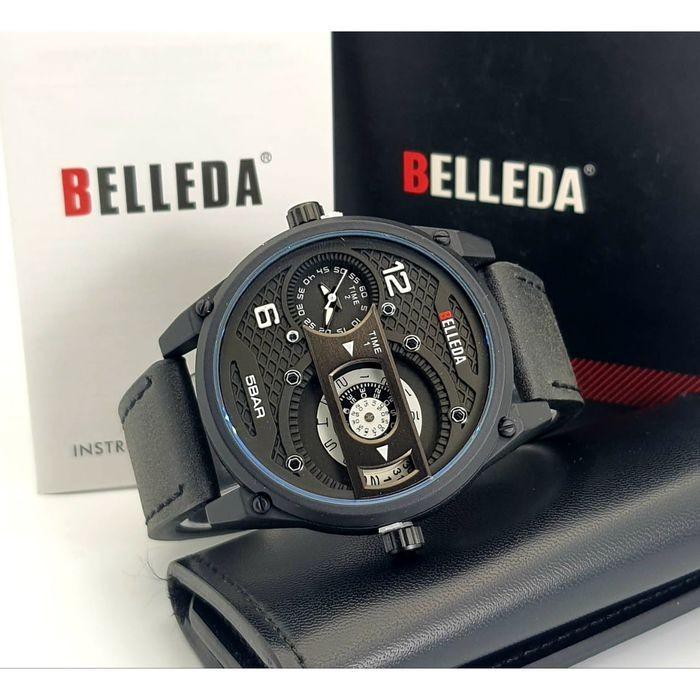 Termurah BARU JAM TANGAN PRIA BELLEDA 9008 STRAP KULIT - No 1 TRENDY Murah