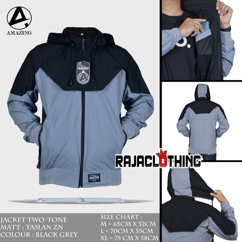 RCL - JAKET TWO TONE AMAZING - JAKET SWEATER PRIA - JAKET COWOK TASLAN M.L.XL