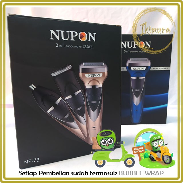 Shaver NUPON Multifungsi 3in1 Rechargeable Cukur Rambut Portable - Midnight Blue