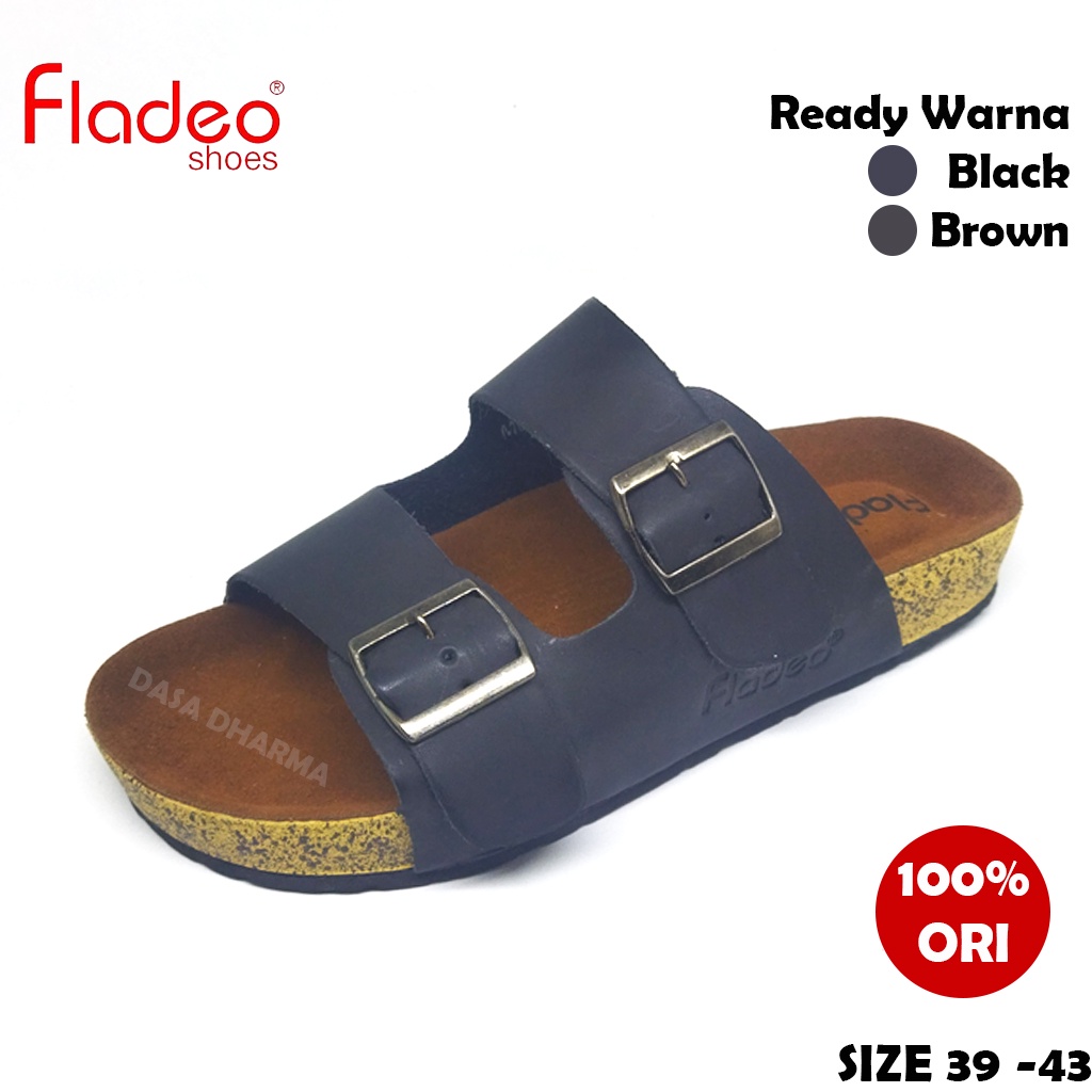 Sandal Fladeo Pria Slop Fashion Selop Cowok Slide Polos Original Size 39 - 43