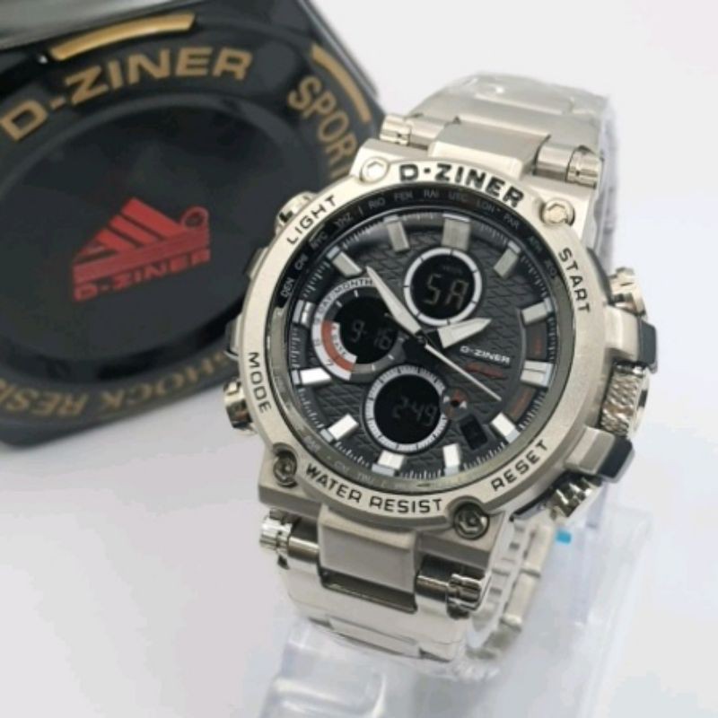 Jam tangan Pria Rantai DZINER 8252 Original Jam tangan Anti Air 30Bar DW88