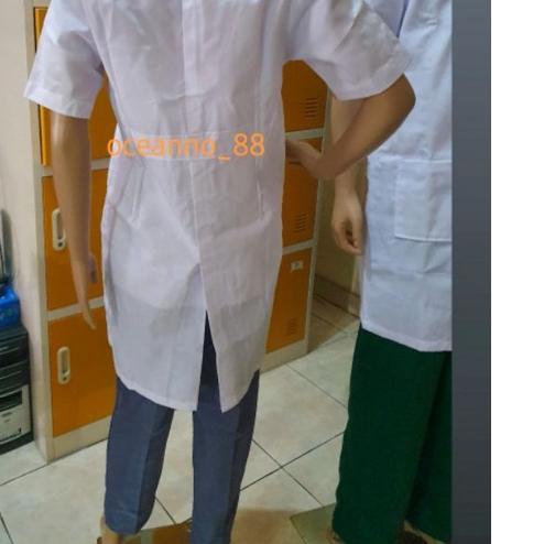 Jas Lab TANGAN LENGAN PENDEK Jas Baju Praktikum Jas Dokter Tangan Pendek
