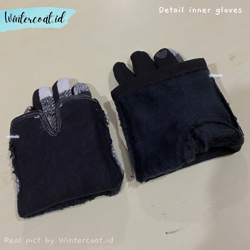 Sarung tangan wanita import motor gloves winter woman plaid hangat musim dingin cewek cantik fashionable korea