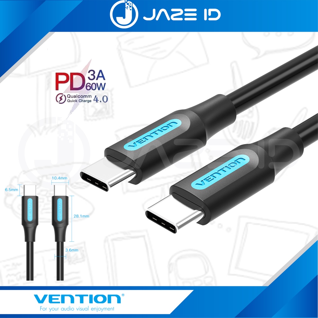 Vention Kabel USB Type C to C PD C 3A Fast Charge QC 4.0 60W 2M 3M