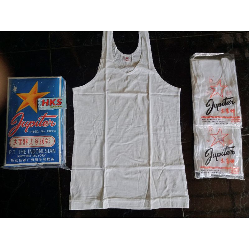 KAOS DALAM PRIA~ Singlet dan oblong (berlengan) Merk JUPITER polos putih
