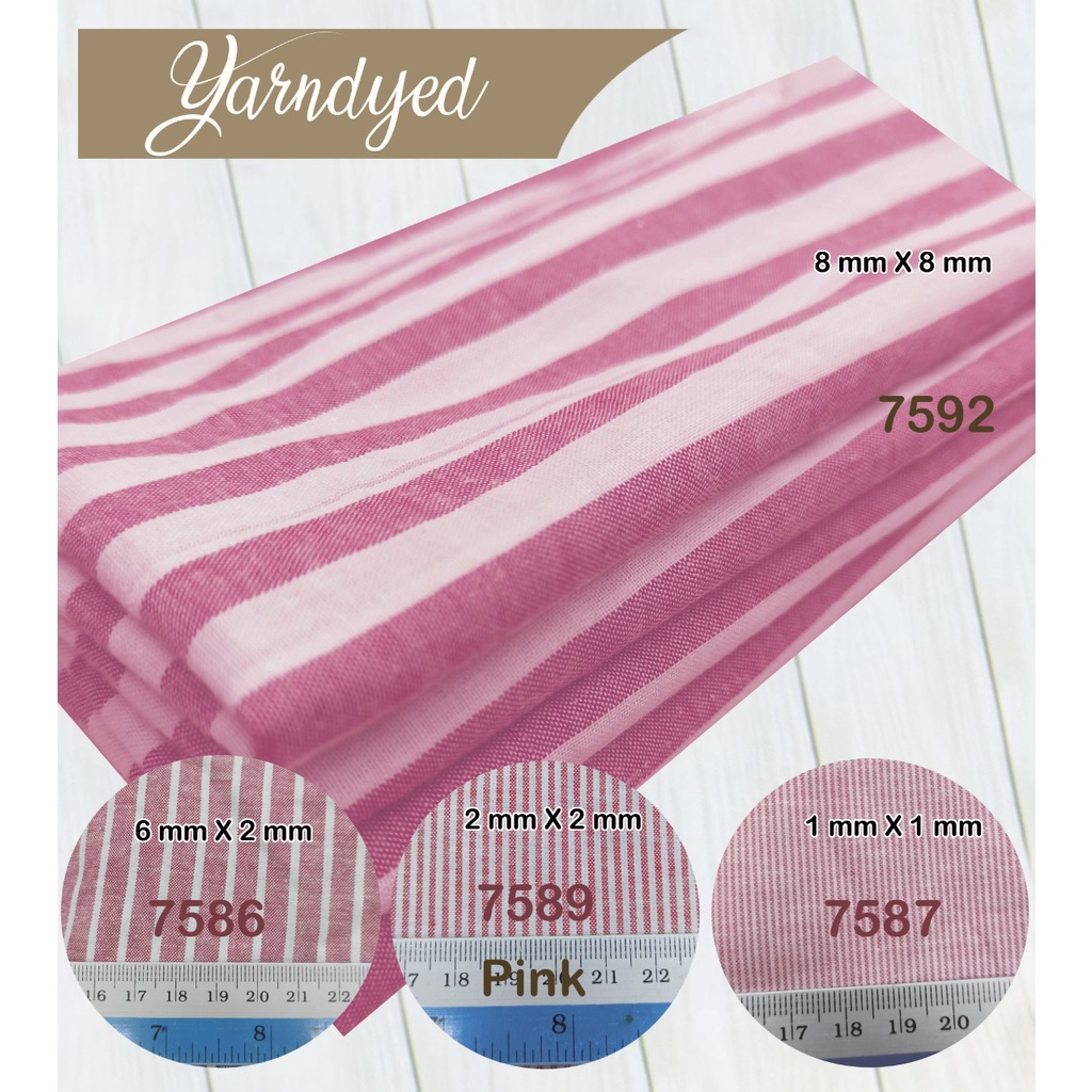 bahan multi kain katun gingham cotton tenun yarndyed salur kotak basic basik