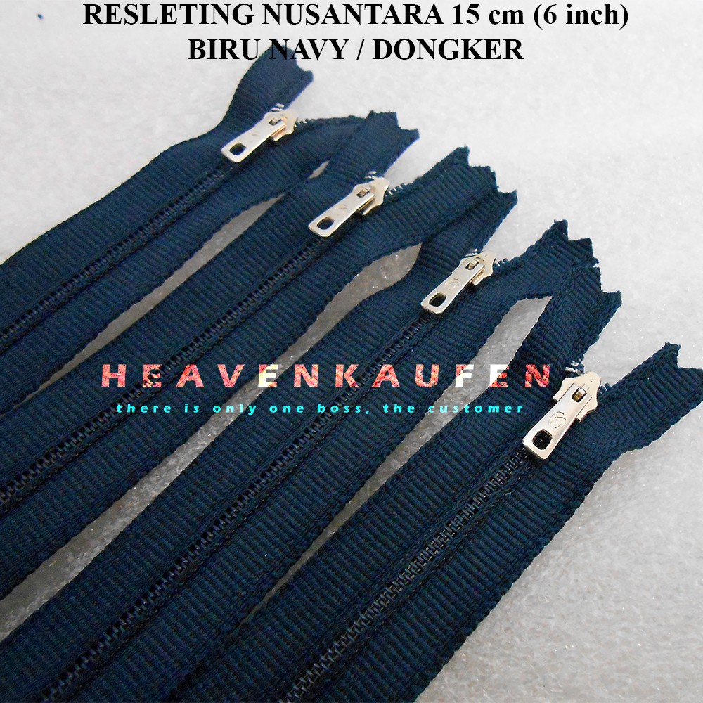 Resleting Zipper Retsleting Nusantara 15 cm Atau 6 inch Biru Dongker Navy Murah