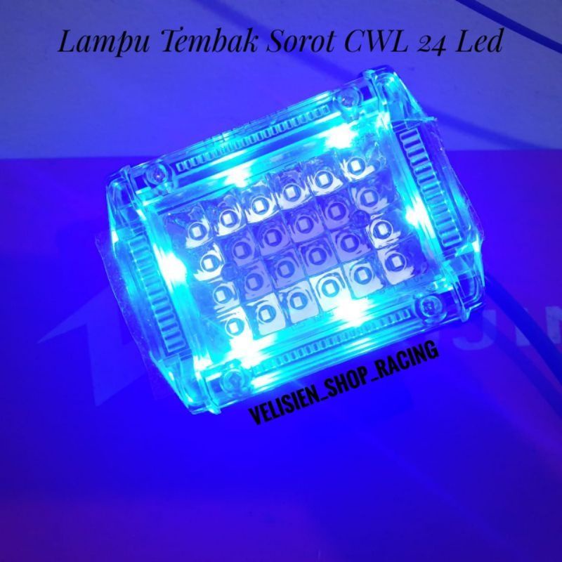 Lampu Tembak Sorot CWL 24 Mata Led Flash Senja Blue Red