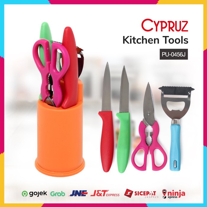 

Cypruz Pisau Set + Tempat Gunting + Pengupas Peeler PU-0456J