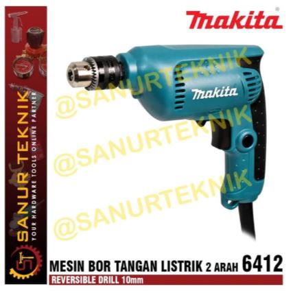 Mesin Bor Tangan Besi Kayu 10mm / 10 mm Drill Driver MAKITA 6412