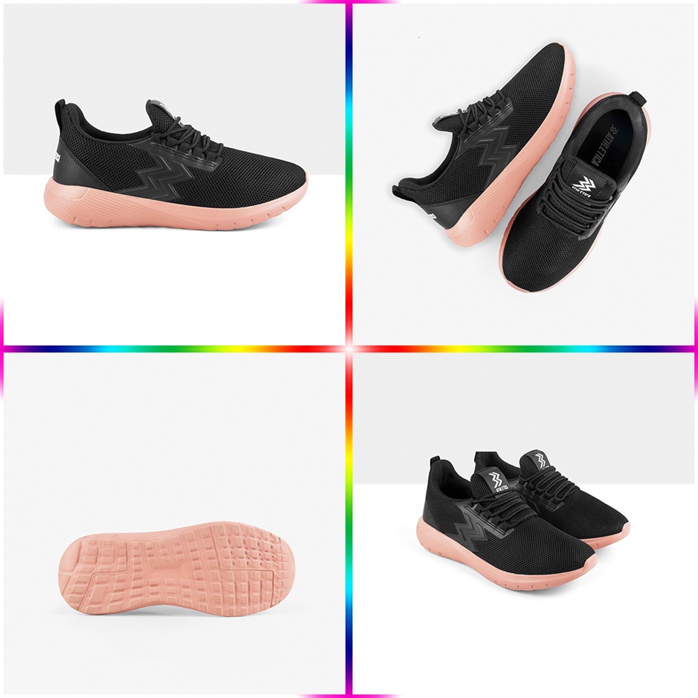 Sepatu Athletica Geoff Max  Meghan Black White Peach Sepatu Running Olahraga Parampa gmx