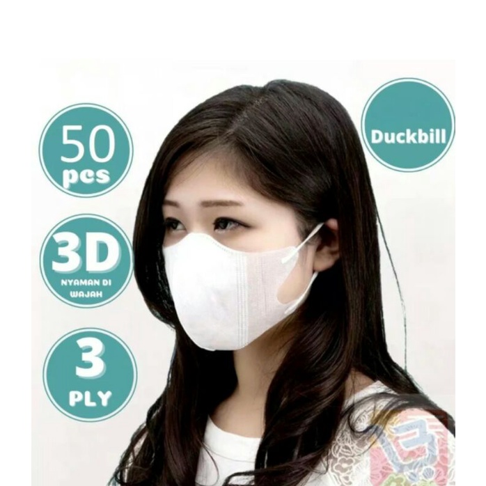 Masker Duckbill Garis 3ply Face Mask