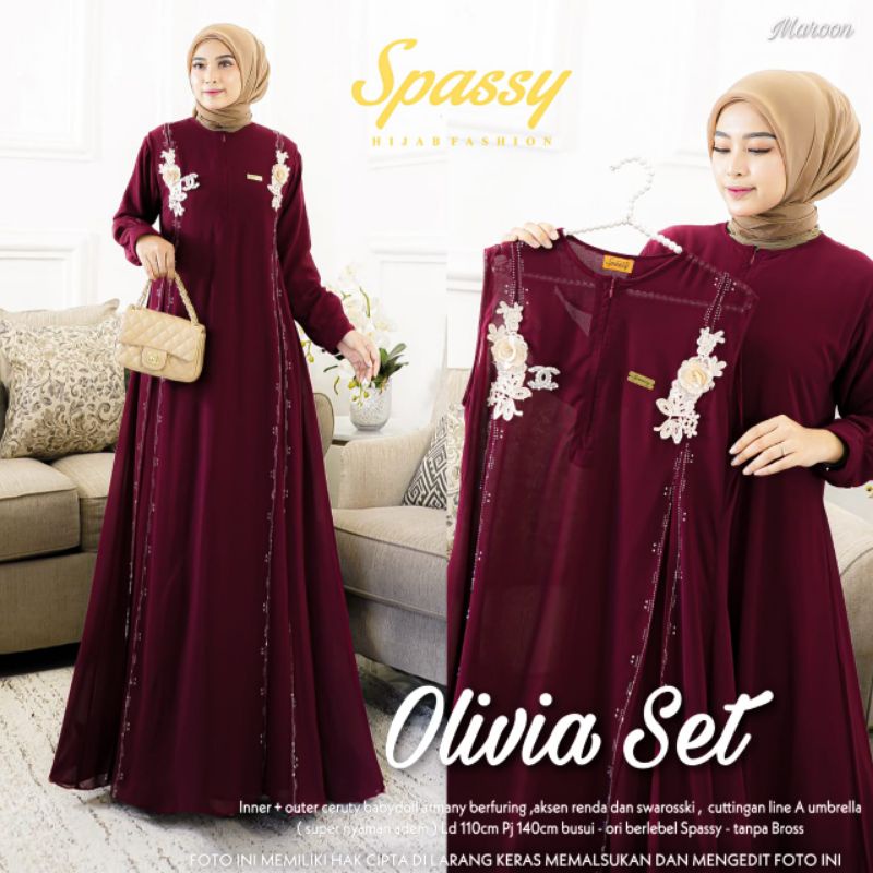 { NEW } GAMIS DRESS WANITA FASHION MUSLIM // OLIVIA SET BY SPASSY