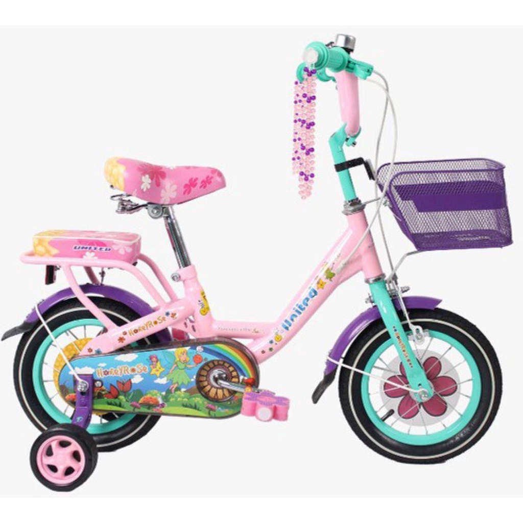 Sepeda Anak Perempuan UNITED HONEYROSE 12 16 18 Inch Keranjang SNI Garansi Termurah-Pink