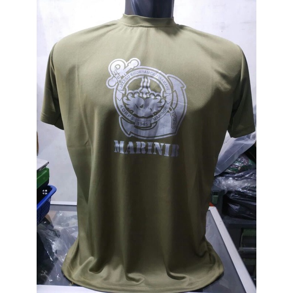 Kaos Dry Fit Lengan Pendek Sablon Jangkar Miring Marinir