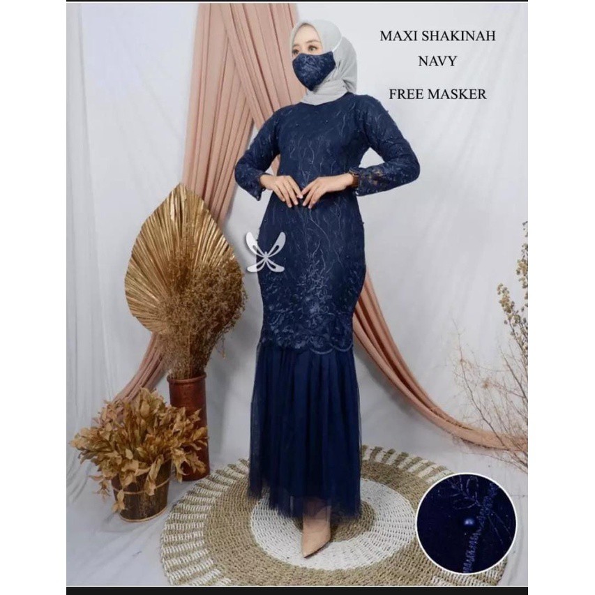 DRESS SHAKINAH DUYUNG Gamis premium tile organza mermaid Dress duyung mermaid pesta kondangan gaun brokat muslimah