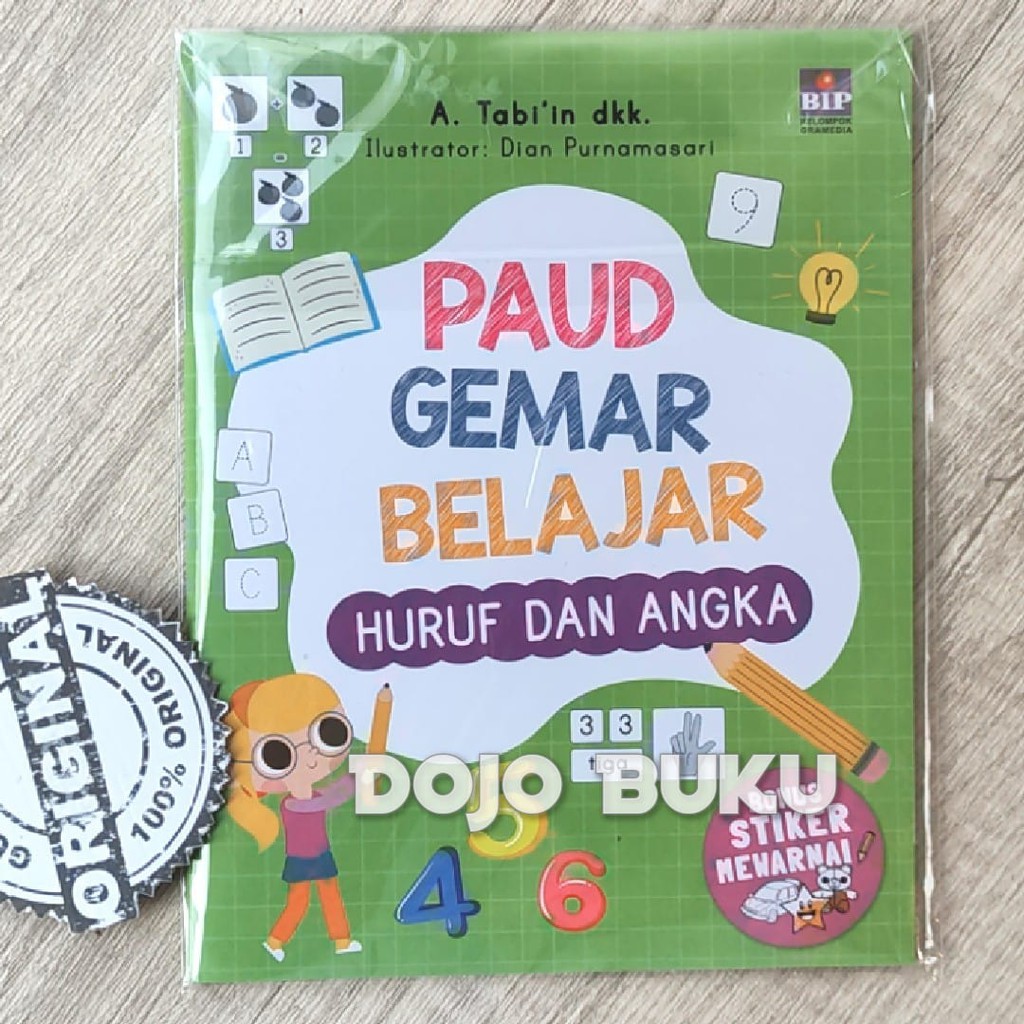 Buku Paud Gemar Belajar : Huruf Dan Angka (Bonus Stiker Mewarnai BIP)