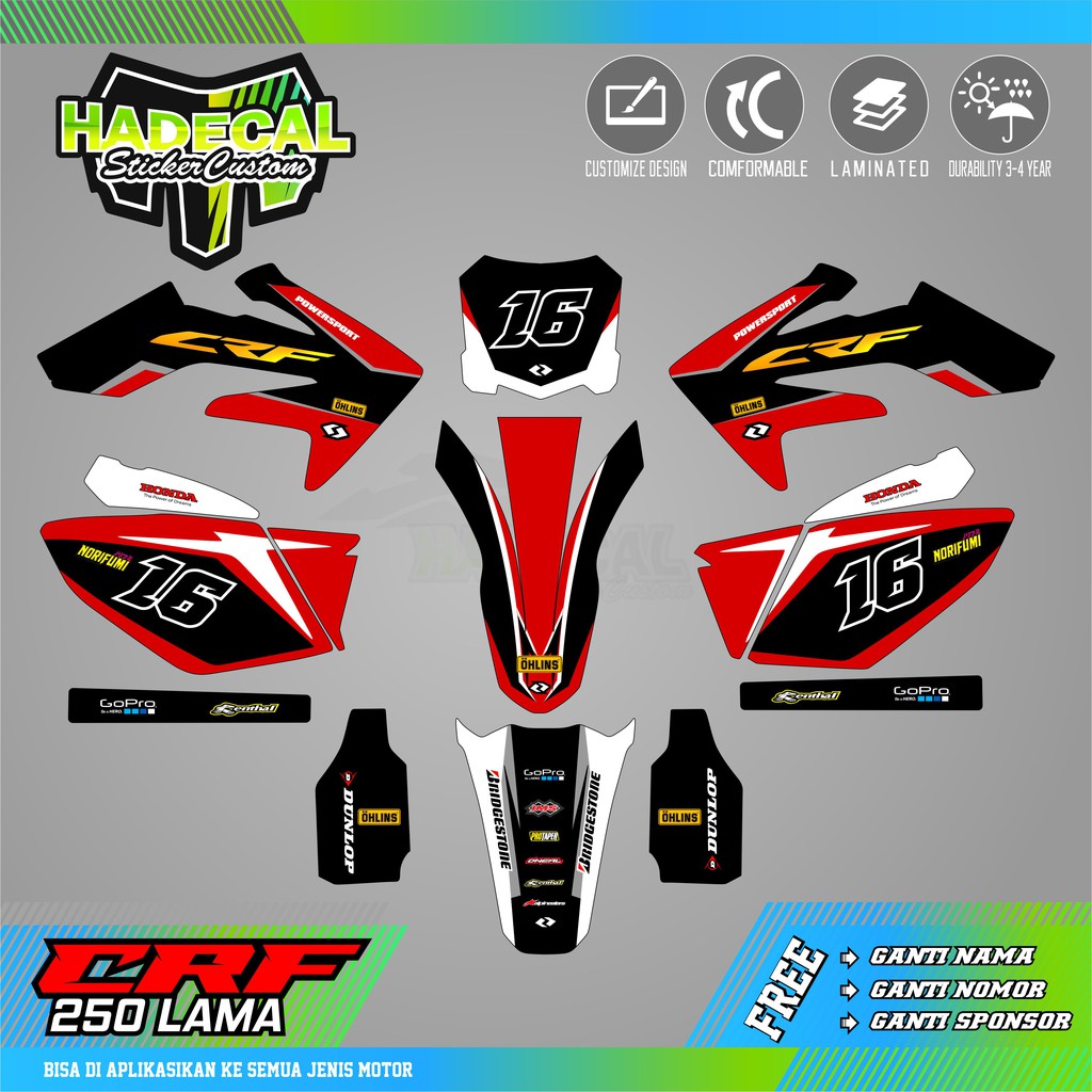 DECAL CRF 250 OLD/LAMA SIMPLE KEREN