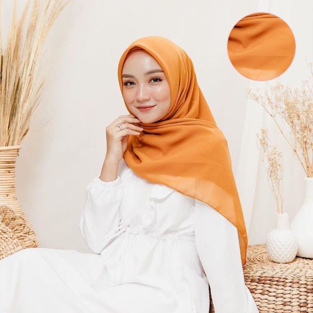 Hijab Segiempat Polycotton 115 x 115 Warna Part 1 Bella Square-MUSTARD