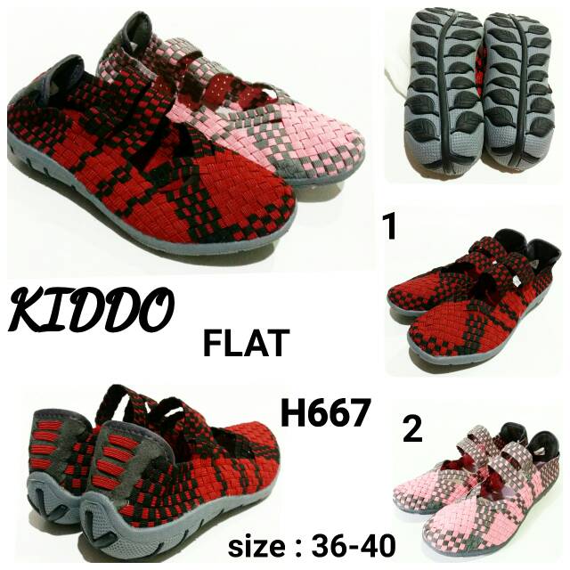 Sepatu woman rajut flat slip on kiddo H667 sepatu flat slip on murah dan terbaru empuk nyaman