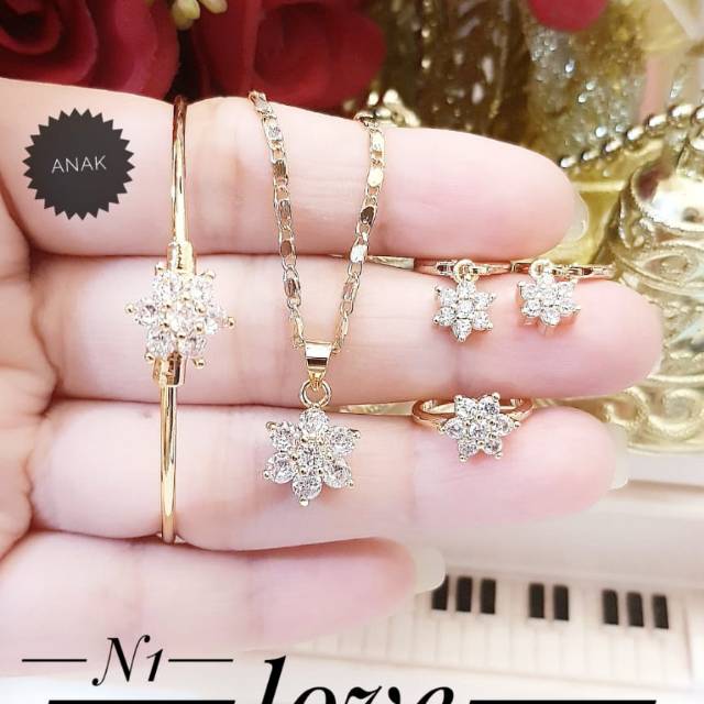 Xuping set perhiasan anak lapis emas 18k 2314h