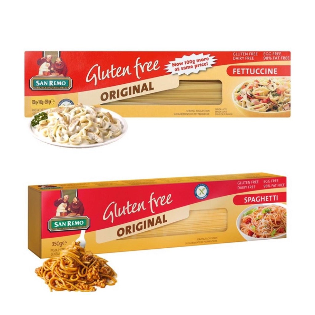 

San Remo Gluten Free Pasta Spaghetti dan San Remo Gluten Free Pasta Fettuccine 350 gr