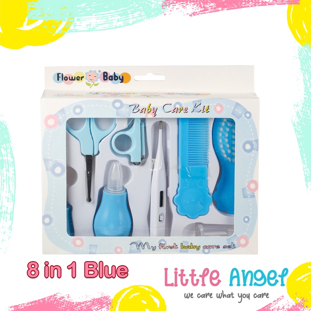 BABY CARE NAIL KIT SET Alat Perawatan Bayi 10in1 Sisir Gunting Bayi Hadiah Lahiran Newborn Gift COD-8in1 Termo Pink