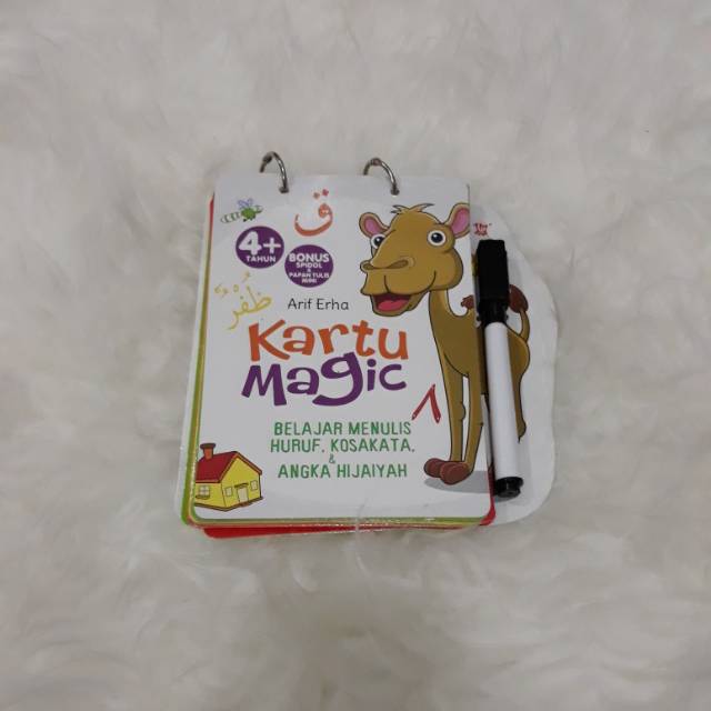 Kartu magic belajar menulis huruf kosakata angka hijaiyah