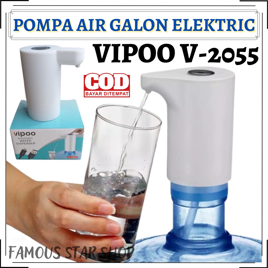 MURAH MERIAH~Pompa Air Galon Elektrik Portable Vipoo V-2055 | FMS