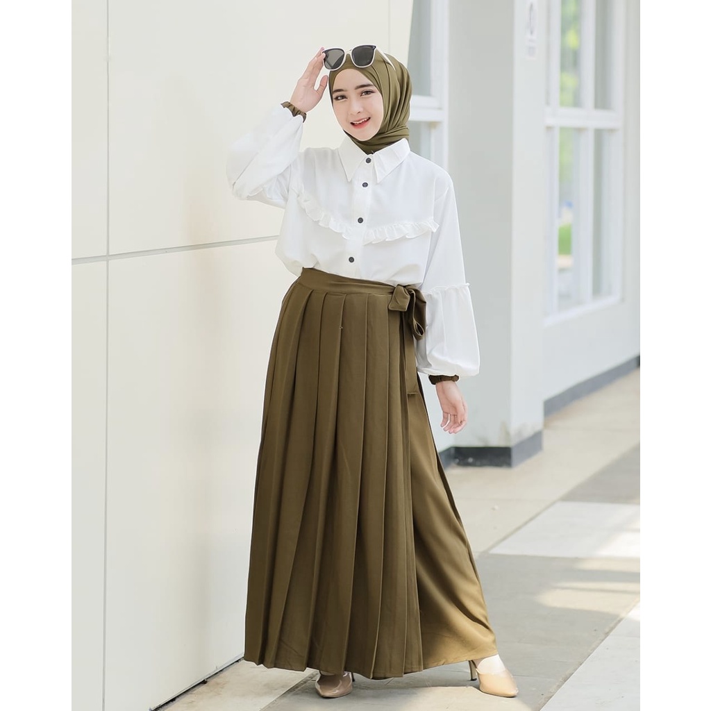 SET ROK CELANA KULOT NIKITA ANNUR AMBER KOREA STYLE KEMEJA TIFANI TWILL SET KERJA HITAM PUTIH TERBARU MIX WARNA PASTEL LUCU TREND TERKINI baju kerja wanita