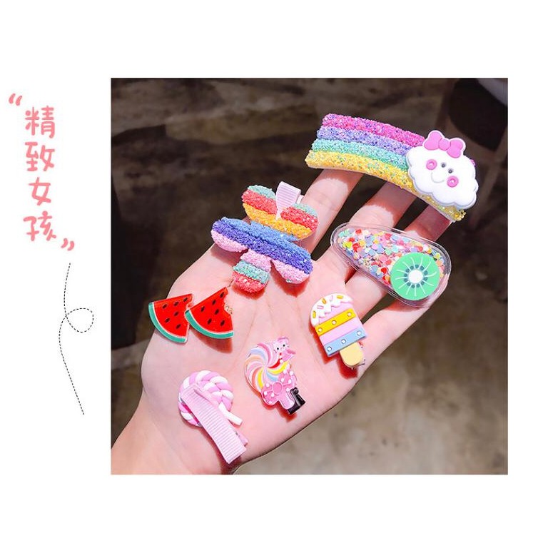 Jepitan Rambut Set Korea Super Cute Ice Cream Candy Set isi 6Pcs NJ110