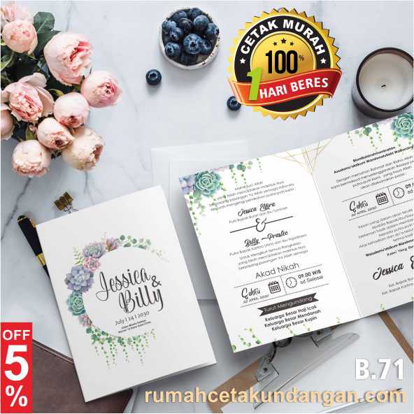 [B.71] CETAK UNDANGAN PERNIKAHAN MURAH, UNDANGAN CUSTOM, VINTAGE, RUSTIC, MODERN, ELEGANT, UNIK