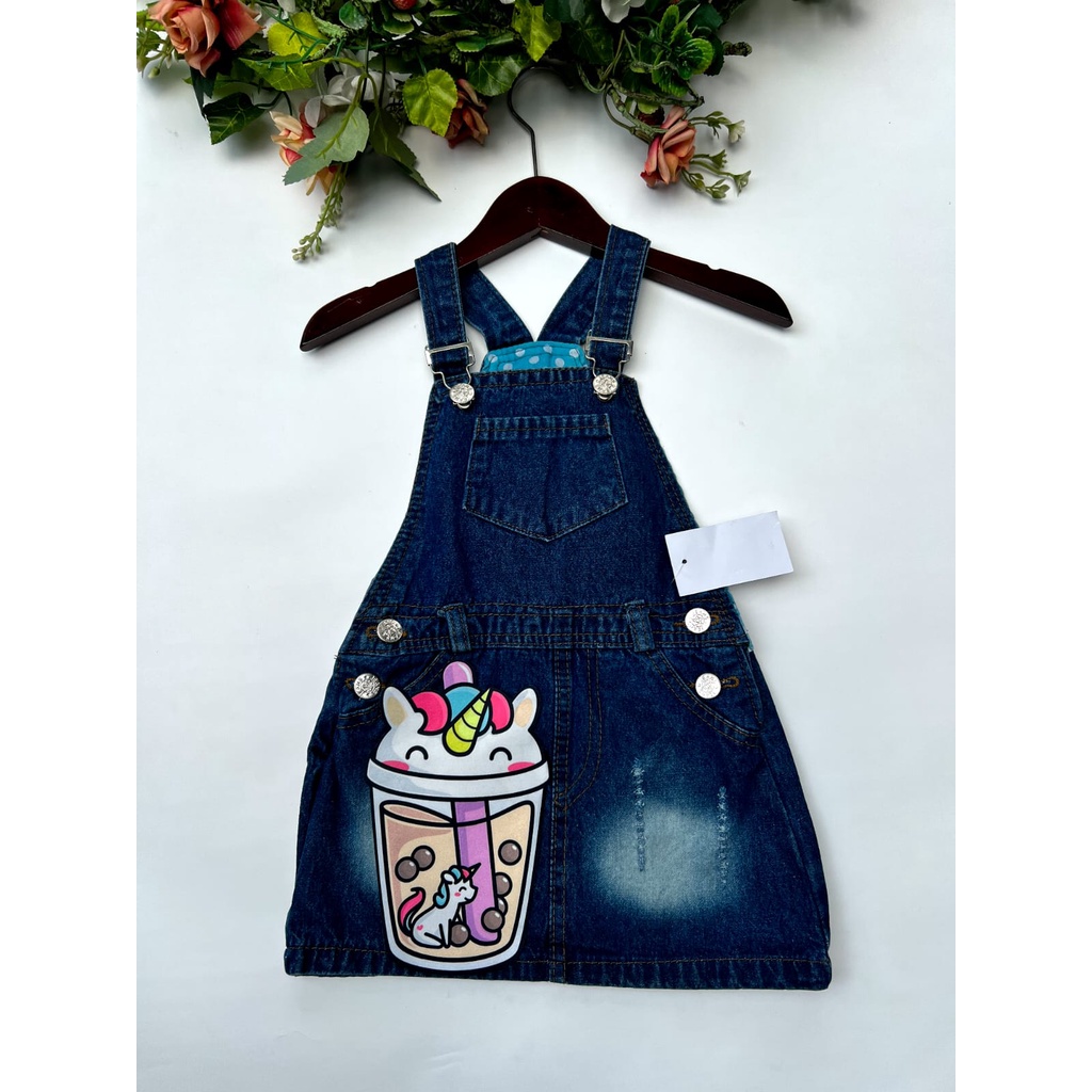 Overall rok jeans (1-9tahun) overall RIPPED