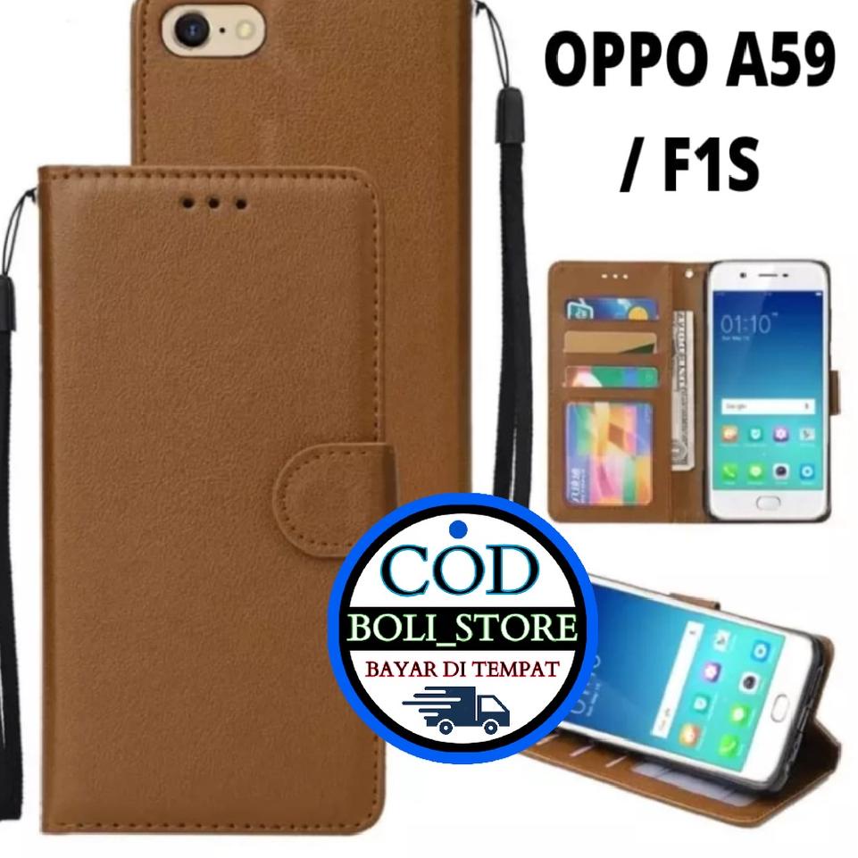 ☪ CASING / CASE KULIT FOR OPPO F1S  OPPO A59 - CASING DOMPET- COVER -SARUNG HP ㅽ