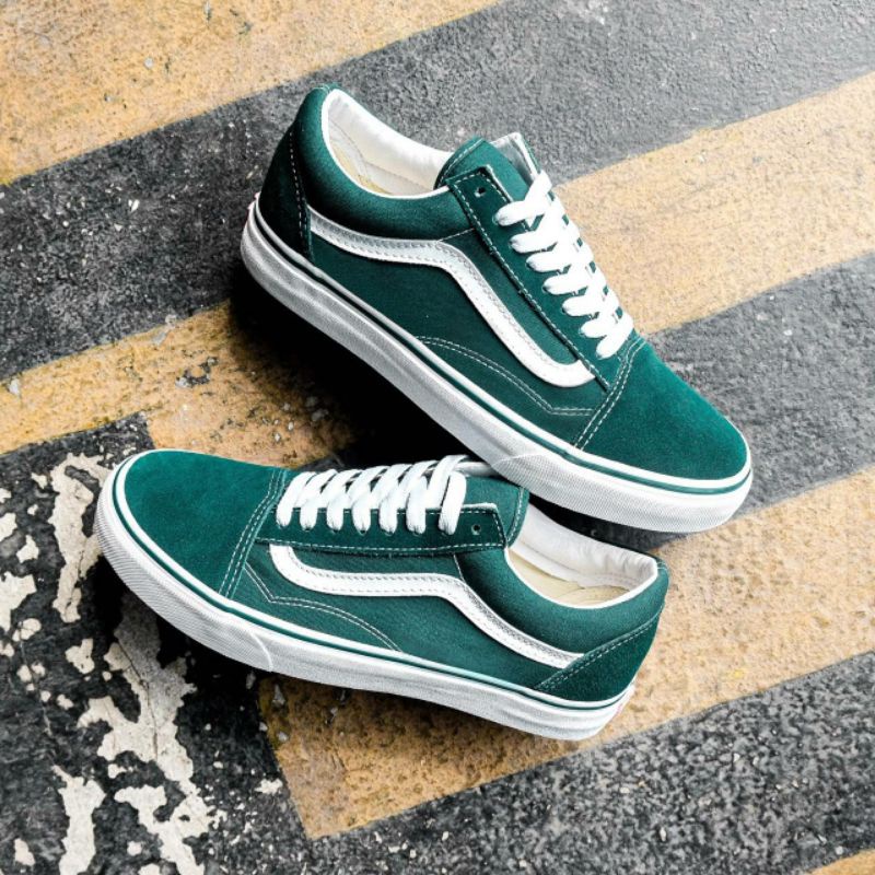 SEPATU VANS ORIGINAL / VANS OLD SKOOL CLASSIC ULTRAMARINE GREEN / TRUE WHITE