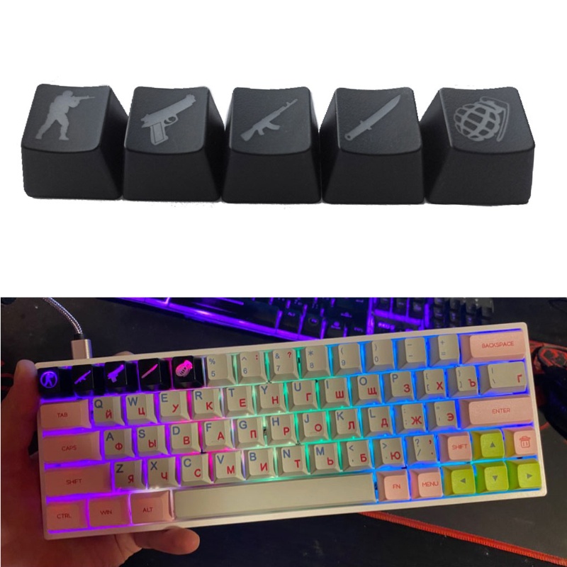 Keycaps Keyboard Mekanik btsg 5tombol Keycaps Backlight Tahan Lama Untuk Cherry MX