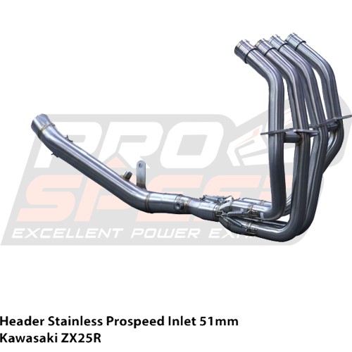 Header Only SS/TITANIUM Kawasaki ZX25R Model Samping Inlet 51mm / 54mm