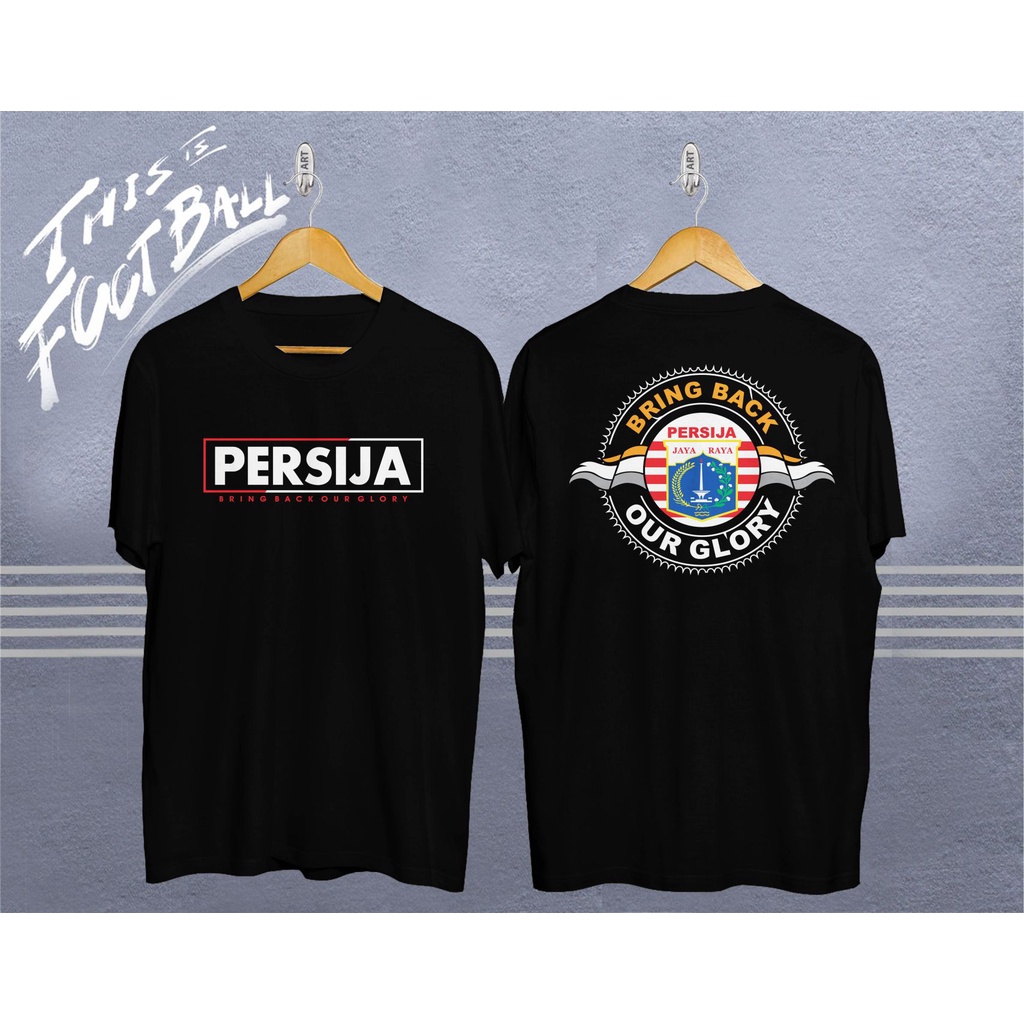 Fox Distro T-shirt Distro Motif Sablon Persija The Jakmania Warna Hitam Lengan Pendek Bergambar Keren