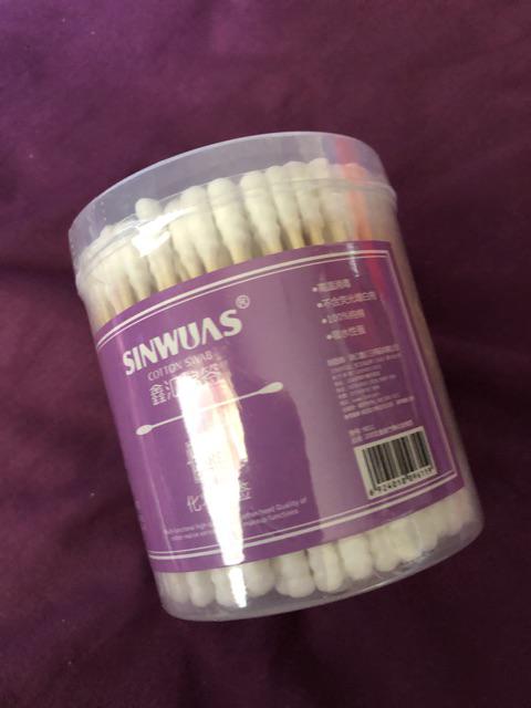 200pcs Cotton Bud Dengan Gagang Bambu Unik