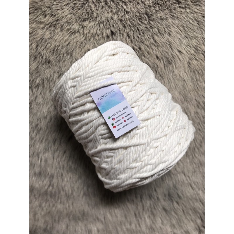 PREMIUM Tali Katun Macrame Warna Putih