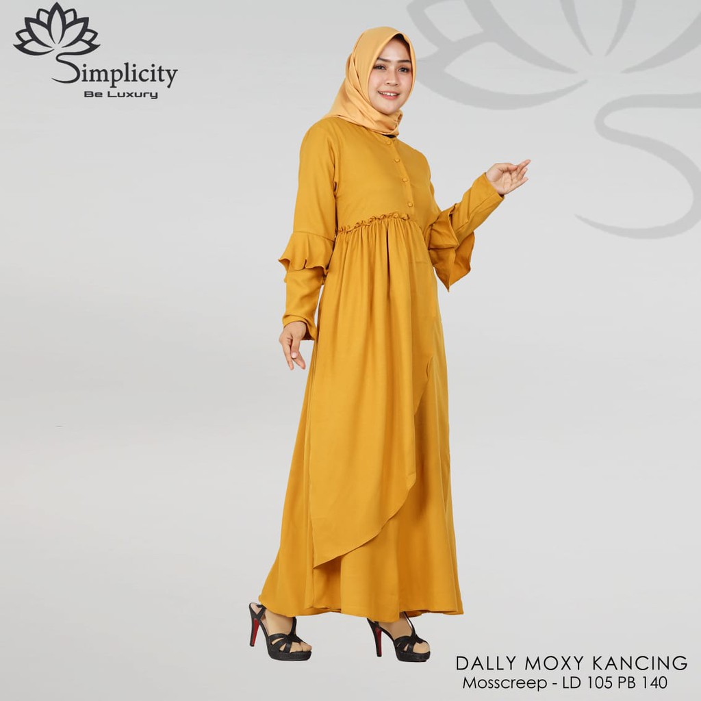 Baju Gamis Simplicity Dally Moxy Kancing / Baju Gamis Murah / baju gamis wanita dally moxy