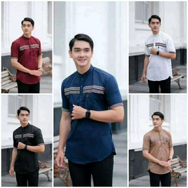 SIZE M L XL XXL Baju Koko Kurta Dewasa Lengan Pendek bahan toyobo premium tebal Adem Serap Keringat