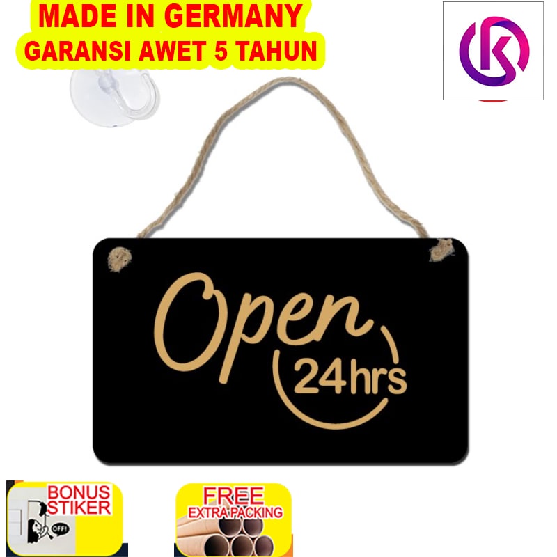 

Promo SIGN AKRILIK - GANTUNGAN OPEN 24 HOURS GOLD DENGAN TALI + KOP KACA